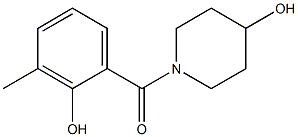 1-[(2-hydroxy-3-methylphenyl)carbonyl]piperidin-4-ol 구조식 이미지