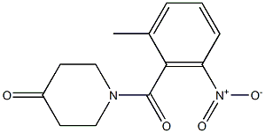 1-[(2-methyl-6-nitrophenyl)carbonyl]piperidin-4-one 구조식 이미지