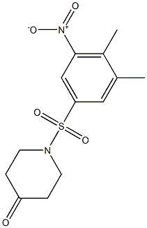 1-[(3,4-dimethyl-5-nitrobenzene)sulfonyl]piperidin-4-one Structure