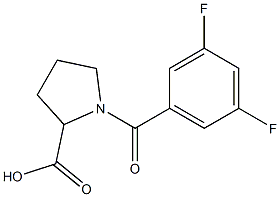 1-[(3,5-difluorophenyl)carbonyl]pyrrolidine-2-carboxylic acid Structure