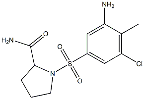 1-[(3-amino-5-chloro-4-methylbenzene)sulfonyl]pyrrolidine-2-carboxamide Structure