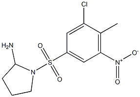 1-[(3-chloro-4-methyl-5-nitrobenzene)sulfonyl]pyrrolidin-2-amine 구조식 이미지