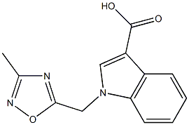 1-[(3-methyl-1,2,4-oxadiazol-5-yl)methyl]-1H-indole-3-carboxylic acid 구조식 이미지