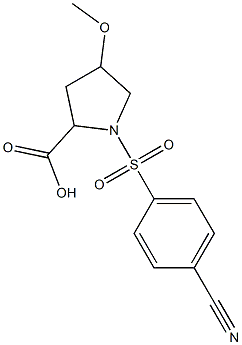 1-[(4-cyanobenzene)sulfonyl]-4-methoxypyrrolidine-2-carboxylic acid Structure