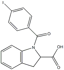 1-[(4-iodophenyl)carbonyl]-2,3-dihydro-1H-indole-2-carboxylic acid 구조식 이미지