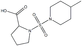 1-[(4-methylpiperidine-1-)sulfonyl]pyrrolidine-2-carboxylic acid 구조식 이미지