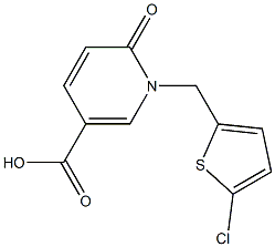 1-[(5-chlorothiophen-2-yl)methyl]-6-oxo-1,6-dihydropyridine-3-carboxylic acid 구조식 이미지