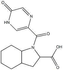1-[(5-oxo-4,5-dihydropyrazin-2-yl)carbonyl]-octahydro-1H-indole-2-carboxylic acid 구조식 이미지