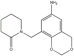 1-[(6-amino-2,4-dihydro-1,3-benzodioxin-8-yl)methyl]piperidin-2-one 구조식 이미지