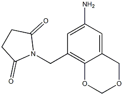 1-[(6-amino-2,4-dihydro-1,3-benzodioxin-8-yl)methyl]pyrrolidine-2,5-dione 구조식 이미지