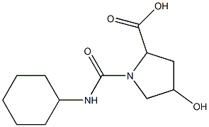 1-[(cyclohexylamino)carbonyl]-4-hydroxypyrrolidine-2-carboxylic acid 구조식 이미지
