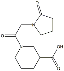 1-[2-(2-oxopyrrolidin-1-yl)acetyl]piperidine-3-carboxylic acid 구조식 이미지