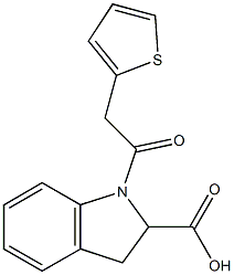 1-[2-(thiophen-2-yl)acetyl]-2,3-dihydro-1H-indole-2-carboxylic acid Structure