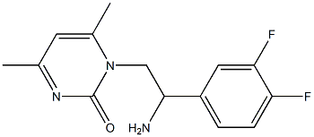 1-[2-amino-2-(3,4-difluorophenyl)ethyl]-4,6-dimethylpyrimidin-2(1H)-one 구조식 이미지