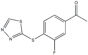 1-[3-fluoro-4-(1,3,4-thiadiazol-2-ylsulfanyl)phenyl]ethan-1-one 구조식 이미지