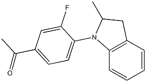 1-[3-fluoro-4-(2-methyl-2,3-dihydro-1H-indol-1-yl)phenyl]ethan-1-one 구조식 이미지