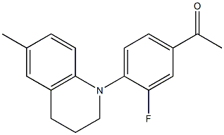 1-[3-fluoro-4-(6-methyl-1,2,3,4-tetrahydroquinolin-1-yl)phenyl]ethan-1-one Structure