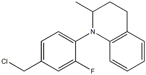 1-[4-(chloromethyl)-2-fluorophenyl]-2-methyl-1,2,3,4-tetrahydroquinoline 구조식 이미지
