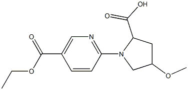 1-[5-(ethoxycarbonyl)pyridin-2-yl]-4-methoxypyrrolidine-2-carboxylic acid Structure