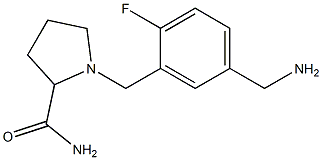 1-{[5-(aminomethyl)-2-fluorophenyl]methyl}pyrrolidine-2-carboxamide 구조식 이미지