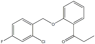 1-{2-[(2-chloro-4-fluorophenyl)methoxy]phenyl}propan-1-one 구조식 이미지