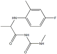 1-{2-[(4-fluoro-2-methylphenyl)amino]propanoyl}-3-methylurea 구조식 이미지