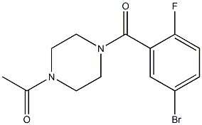 1-acetyl-4-(5-bromo-2-fluorobenzoyl)piperazine Structure