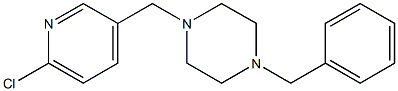 1-benzyl-4-[(6-chloropyridin-3-yl)methyl]piperazine 구조식 이미지