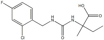 2-({[(2-chloro-4-fluorophenyl)methyl]carbamoyl}amino)-2-methylbutanoic acid Structure