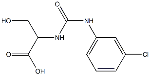 2-({[(3-chlorophenyl)amino]carbonyl}amino)-3-hydroxypropanoic acid Structure