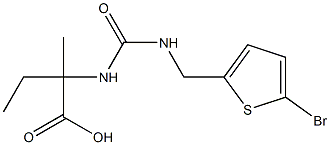 2-({[(5-bromothiophen-2-yl)methyl]carbamoyl}amino)-2-methylbutanoic acid 구조식 이미지