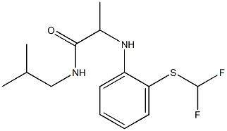 2-({2-[(difluoromethyl)sulfanyl]phenyl}amino)-N-(2-methylpropyl)propanamide 구조식 이미지