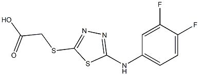 2-({5-[(3,4-difluorophenyl)amino]-1,3,4-thiadiazol-2-yl}sulfanyl)acetic acid 구조식 이미지
