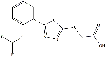 2-({5-[2-(difluoromethoxy)phenyl]-1,3,4-oxadiazol-2-yl}sulfanyl)acetic acid Structure