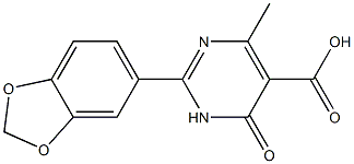 2-(1,3-benzodioxol-5-yl)-4-methyl-6-oxo-1,6-dihydropyrimidine-5-carboxylic acid 구조식 이미지