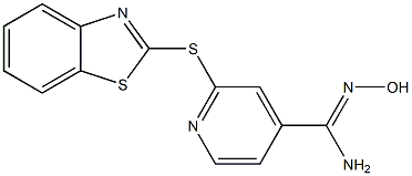 2-(1,3-benzothiazol-2-ylsulfanyl)-N'-hydroxypyridine-4-carboximidamide 구조식 이미지