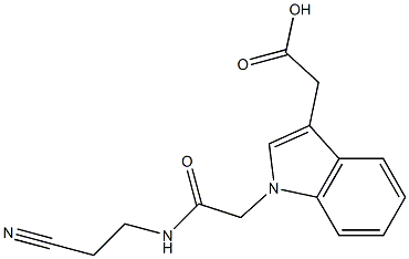 2-(1-{[(2-cyanoethyl)carbamoyl]methyl}-1H-indol-3-yl)acetic acid 구조식 이미지