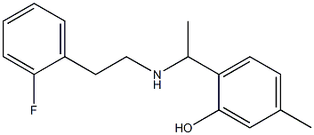 2-(1-{[2-(2-fluorophenyl)ethyl]amino}ethyl)-5-methylphenol 구조식 이미지