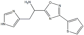 2-(1H-imidazol-4-yl)-1-[3-(thiophen-2-yl)-1,2,4-oxadiazol-5-yl]ethan-1-amine 구조식 이미지