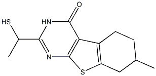 2-(1-mercaptoethyl)-7-methyl-5,6,7,8-tetrahydro[1]benzothieno[2,3-d]pyrimidin-4(3H)-one 구조식 이미지