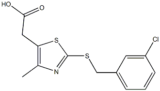 2-(2-{[(3-chlorophenyl)methyl]sulfanyl}-4-methyl-1,3-thiazol-5-yl)acetic acid 구조식 이미지