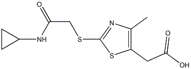 2-(2-{[(cyclopropylcarbamoyl)methyl]sulfanyl}-4-methyl-1,3-thiazol-5-yl)acetic acid Structure