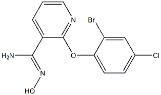 2-(2-bromo-4-chlorophenoxy)-N'-hydroxypyridine-3-carboximidamide Structure