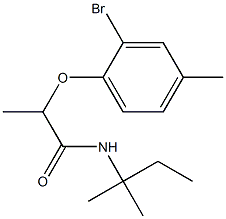 2-(2-bromo-4-methylphenoxy)-N-(2-methylbutan-2-yl)propanamide 구조식 이미지