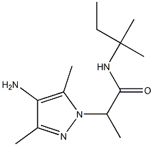 2-(4-amino-3,5-dimethyl-1H-pyrazol-1-yl)-N-(2-methylbutan-2-yl)propanamide 구조식 이미지