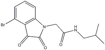 2-(4-bromo-2,3-dioxo-2,3-dihydro-1H-indol-1-yl)-N-(2-methylpropyl)acetamide 구조식 이미지