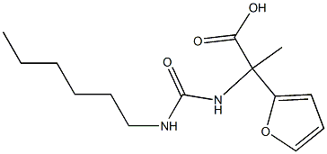 2-(furan-2-yl)-2-[(hexylcarbamoyl)amino]propanoic acid Structure