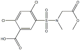 2,4-dichloro-5-[(2-methoxy-2-oxoethyl)(methyl)sulfamoyl]benzoic acid 구조식 이미지