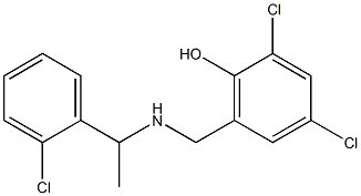 2,4-dichloro-6-({[1-(2-chlorophenyl)ethyl]amino}methyl)phenol 구조식 이미지