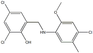 2,4-dichloro-6-{[(4-chloro-2-methoxy-5-methylphenyl)amino]methyl}phenol 구조식 이미지
